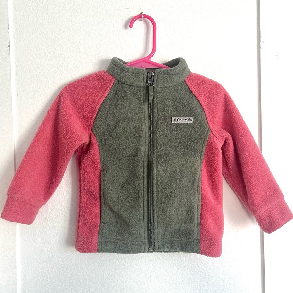 Columbia EUC 12-18 Months Baby/toddler Zip Up Jacket Pink And Gray